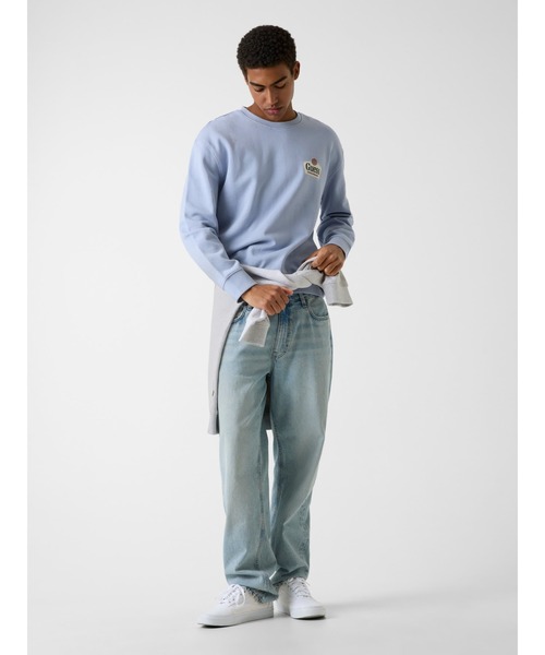 GUESS JEANS（ゲスジーンズ）の「GUESS JEANS Regular Royal Crewneck スウェット  （スウェット・メンズ・ブラック/ライトパープル/グレー・LARGE/MEDIUM/SMALL/X-LARGE）」の6枚目の写真