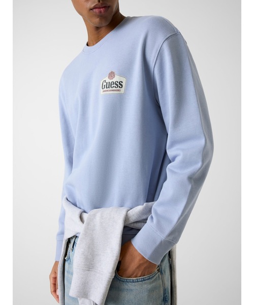 GUESS JEANS（ゲスジーンズ）の「GUESS JEANS Regular Royal Crewneck スウェット  （スウェット・メンズ・ブラック/ライトパープル/グレー・LARGE/MEDIUM/SMALL/X-LARGE）」の5枚目の写真