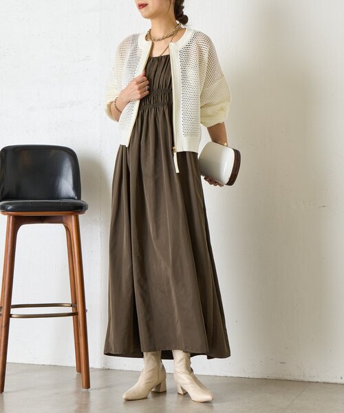 Jena espace merveilleux(ジェナ エスパスメルヴェイユ)の「【WEB限定/リバイバル】メッシュニットブルゾン(ブルゾン・レディース・ブラック/ライトグレー/チャコールグレー/オフホワイト・FREE)」の6枚目の写真