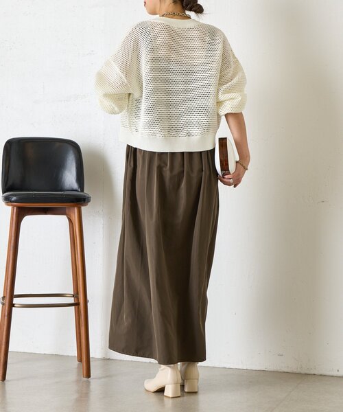 Jena espace merveilleux(ジェナ エスパスメルヴェイユ)の「【WEB限定/リバイバル】メッシュニットブルゾン(ブルゾン・レディース・ブラック/ライトグレー/チャコールグレー/オフホワイト・FREE)」の9枚目の写真