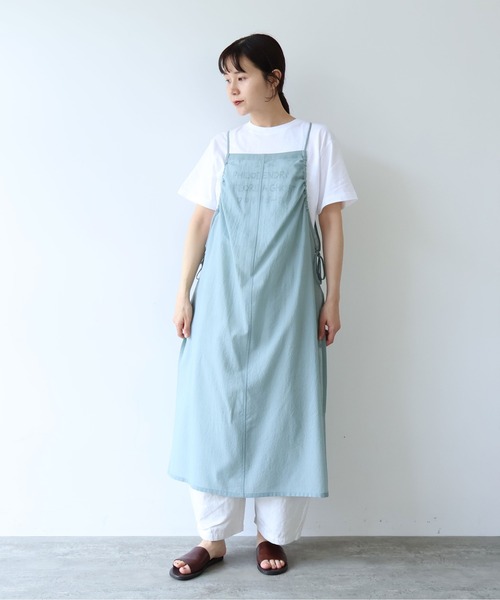 yuni（ユニ　）の「sheer summer Wool-Polyester Voil strings キャミワンピース（ワンピース・レディース・グリーン/ブラック・FREE）」の4枚目の写真