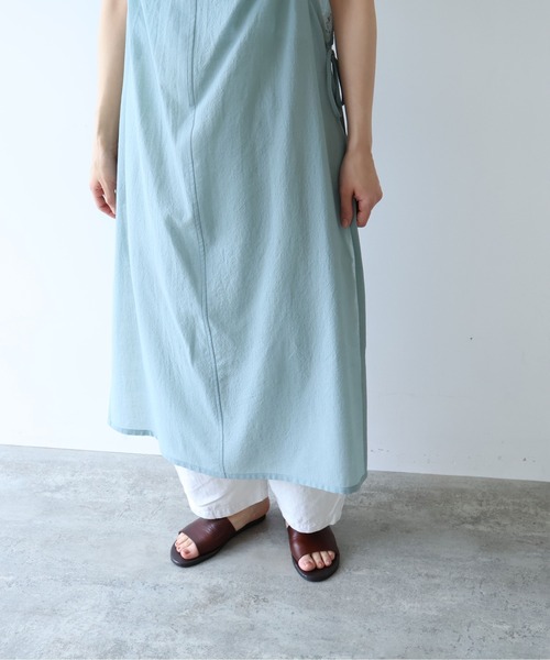 yuni（ユニ　）の「sheer summer Wool-Polyester Voil strings キャミワンピース（ワンピース・レディース・グリーン/ブラック・FREE）」の5枚目の写真