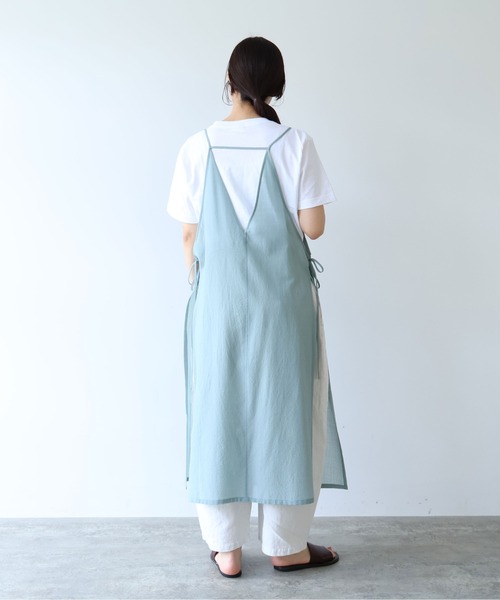 yuni（ユニ　）の「sheer summer Wool-Polyester Voil strings キャミワンピース（ワンピース・レディース・グリーン/ブラック・FREE）」の7枚目の写真
