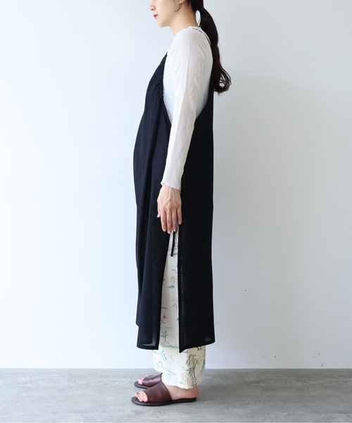 yuni（ユニ　）の「sheer summer Wool-Polyester Voil strings キャミワンピース（ワンピース・レディース・グリーン/ブラック・FREE）」の13枚目の写真