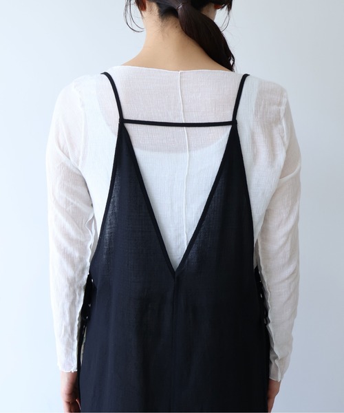 yuni（ユニ　）の「sheer summer Wool-Polyester Voil strings キャミワンピース（ワンピース・レディース・グリーン/ブラック・FREE）」の17枚目の写真