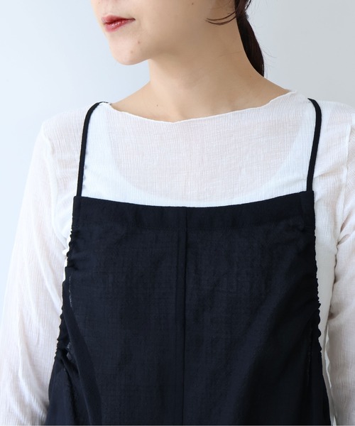 yuni（ユニ　）の「sheer summer Wool-Polyester Voil strings キャミワンピース（ワンピース・レディース・グリーン/ブラック・FREE）」の15枚目の写真