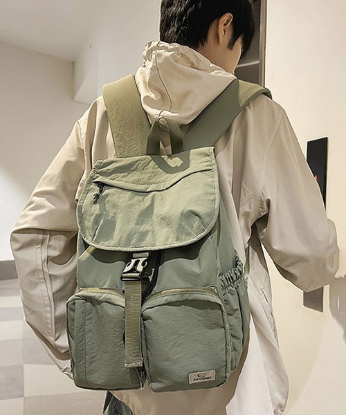 florist(フローリスト)の「【2size展開・撥水】ダブルポケットナイロンリュックサック/バックパック(バックパック/リュック・レディース・アイボリー系2/グリーン系1/ブラック系2/オレンジ系1/オレンジ系2/アイボリー系1/ブラック系1/グリーン系2・S/M)」の18枚目の写真
