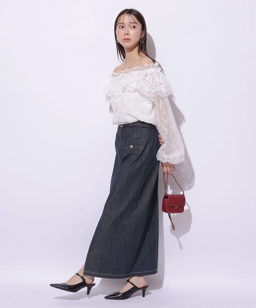 Mystrada（マイストラーダ）の「ベルト付きタイトスカート（スカート・レディース・ネイビー・38/36/34）」の2枚目の写真