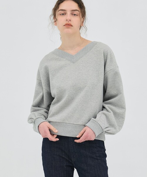 PUBLIC TOKYO（パブリックトウキョウ）の「【2026春新作】タックスリーブスウェットTOP（スウェット・レディース・ダークグレー/ライトグレー・FREE）」の2枚目の写真