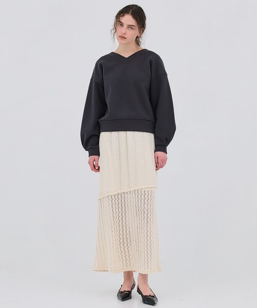 PUBLIC TOKYO（パブリックトウキョウ）の「【2026春新作】タックスリーブスウェットTOP（スウェット・レディース・ダークグレー/ライトグレー・FREE）」の22枚目の写真