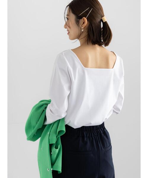Te chichi(テチチ)の「前後2WAYネックデザインロンT《2026 spring catalog item》(Tシャツ/カットソー・レディース・オフホワイト/グレー/ピンク・F)」の1枚目の写真