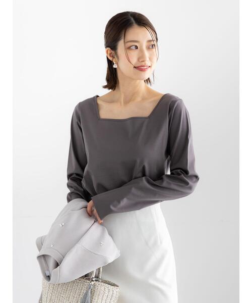Te chichi(テチチ)の「前後2WAYネックデザインロンT《2026 spring catalog item》(Tシャツ/カットソー・レディース・オフホワイト/グレー/ピンク・F)」の5枚目の写真