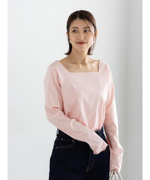Te chichi(テチチ)の「前後2WAYネックデザインロンT《2026 spring catalog item》(Tシャツ/カットソー・レディース・オフホワイト/グレー/ピンク・F)」の7枚目の写真