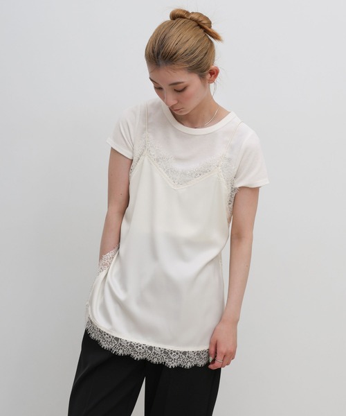 select MOCA(セレクトモカ)の「マットサテンレースキャミソール(キャミソール・レディース・ブラック/ホワイト・FREE)」の8枚目の写真