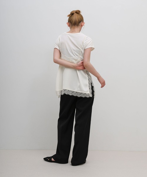 select MOCA(セレクトモカ)の「マットサテンレースキャミソール(キャミソール・レディース・ブラック/ホワイト・FREE)」の11枚目の写真