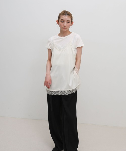 select MOCA(セレクトモカ)の「マットサテンレースキャミソール(キャミソール・レディース・ブラック/ホワイト・FREE)」の6枚目の写真