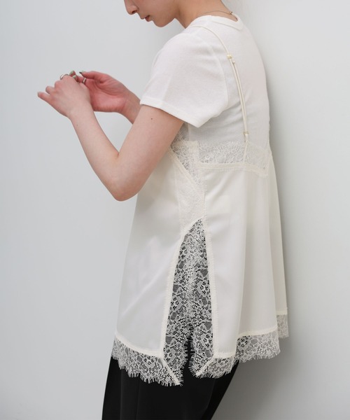 select MOCA(セレクトモカ)の「マットサテンレースキャミソール(キャミソール・レディース・ブラック/ホワイト・FREE)」の5枚目の写真