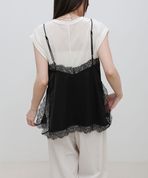 select MOCA(セレクトモカ)の「マットサテンレースキャミソール(キャミソール・レディース・ブラック/ホワイト・FREE)」の18枚目の写真