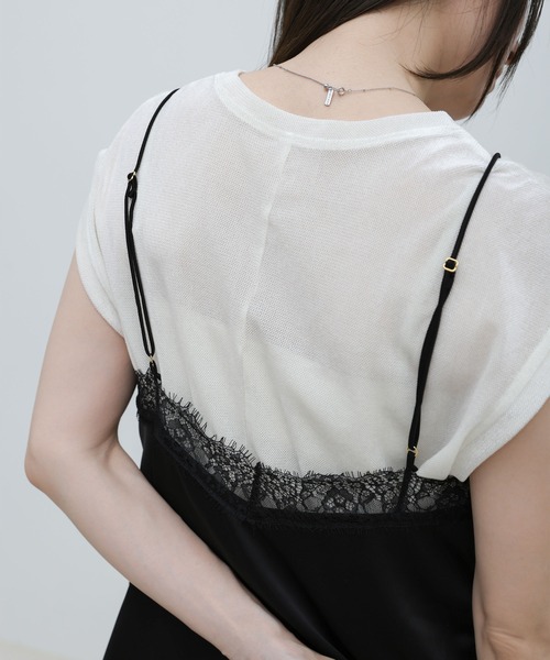 select MOCA(セレクトモカ)の「マットサテンレースキャミソール(キャミソール・レディース・ブラック/ホワイト・FREE)」の21枚目の写真
