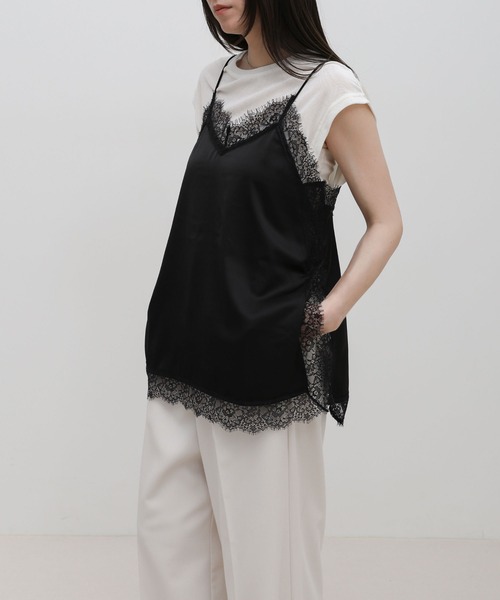 select MOCA(セレクトモカ)の「マットサテンレースキャミソール(キャミソール・レディース・ブラック/ホワイト・FREE)」の16枚目の写真