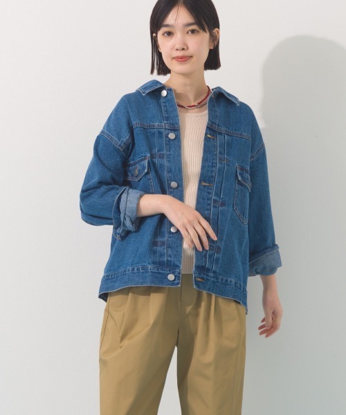 OMNES（オムネス）の「ヴィンテージライクデニムジャケット（デニムジャケット・レディース・インディゴブルー/ブルー・FREE）」の8枚目の写真