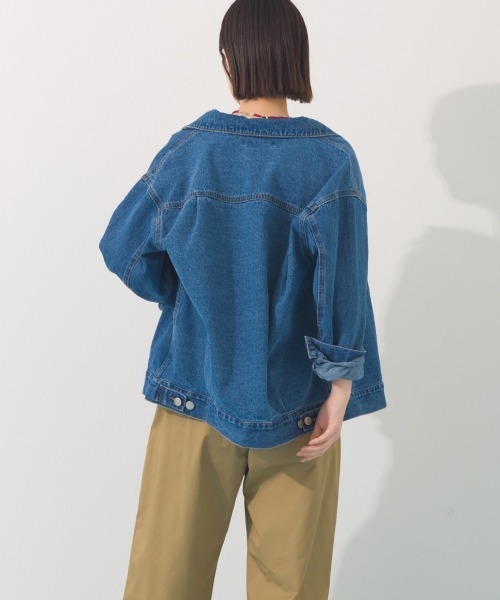 OMNES（オムネス）の「ヴィンテージライクデニムジャケット（デニムジャケット・レディース・インディゴブルー/ブルー・FREE）」の10枚目の写真