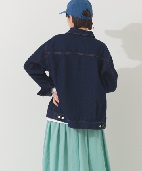 OMNES（オムネス）の「ヴィンテージライクデニムジャケット（デニムジャケット・レディース・インディゴブルー/ブルー・FREE）」の5枚目の写真