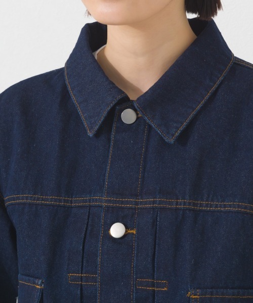 OMNES（オムネス）の「ヴィンテージライクデニムジャケット（デニムジャケット・レディース・インディゴブルー/ブルー・FREE）」の13枚目の写真