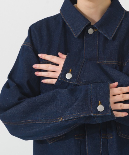 OMNES（オムネス）の「ヴィンテージライクデニムジャケット（デニムジャケット・レディース・インディゴブルー/ブルー・FREE）」の15枚目の写真