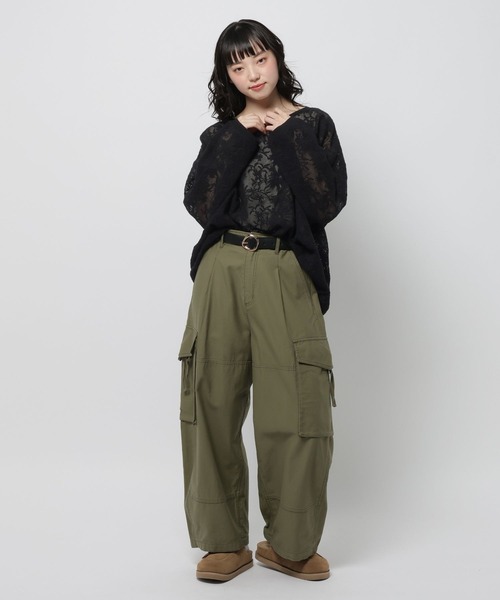 niko and...（ニコアンド）の「フラワー刺繍ロングスリーブプルオーバー（Tシャツ/カットソー・レディース・ブラック/オフホワイト/セージグリーン・FREE）」の8枚目の写真