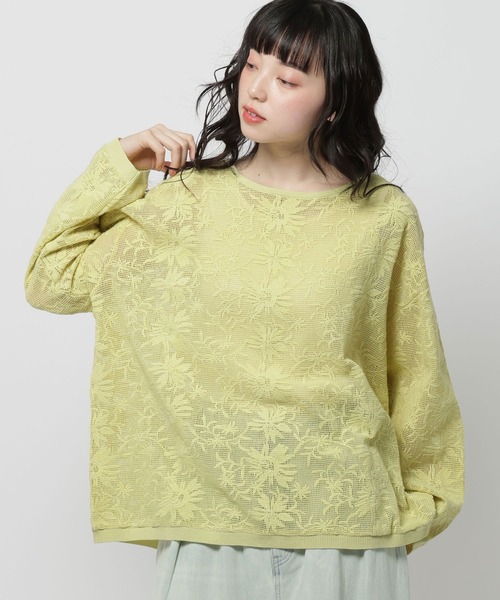 niko and...（ニコアンド）の「フラワー刺繍ロングスリーブプルオーバー（Tシャツ/カットソー・レディース・ブラック/オフホワイト/セージグリーン・FREE）」の12枚目の写真