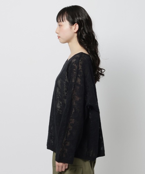 niko and...（ニコアンド）の「フラワー刺繍ロングスリーブプルオーバー（Tシャツ/カットソー・レディース・ブラック/オフホワイト/セージグリーン・FREE）」の14枚目の写真