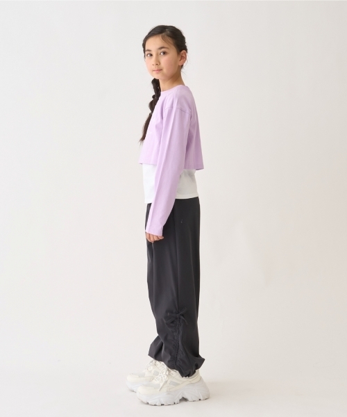 minimal(ミニマル)の「【綿100/防汚】レイヤード短丈長袖T(Tシャツ/カットソー・キッズ・ピンク/ブラック/ラベンダー・110cm/140cm/130cm/120cm/100cm)」の16枚目の写真