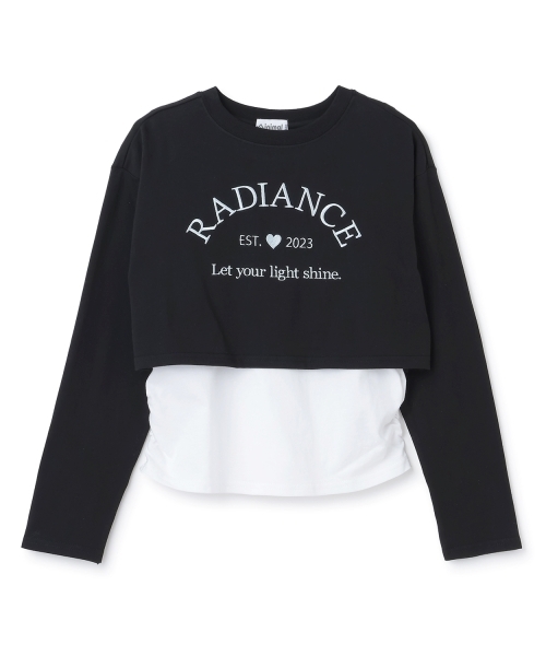 minimal(ミニマル)の「【綿100/防汚】レイヤード短丈長袖T(Tシャツ/カットソー・キッズ・ピンク/ブラック/ラベンダー・110cm/140cm/130cm/120cm/100cm)」の14枚目の写真