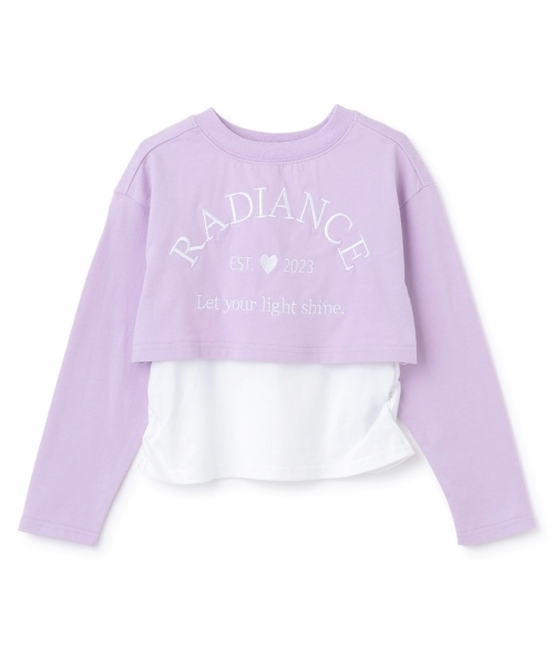 minimal(ミニマル)の「【綿100/防汚】レイヤード短丈長袖T(Tシャツ/カットソー・キッズ・ピンク/ブラック/ラベンダー・110cm/140cm/130cm/120cm/100cm)」の13枚目の写真