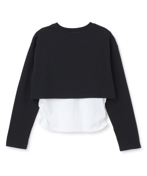 minimal(ミニマル)の「【綿100/防汚】レイヤード短丈長袖T(Tシャツ/カットソー・キッズ・ピンク/ブラック/ラベンダー・110cm/140cm/130cm/120cm/100cm)」の12枚目の写真