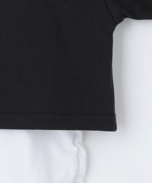 minimal(ミニマル)の「【綿100/防汚】レイヤード短丈長袖T(Tシャツ/カットソー・キッズ・ピンク/ブラック/ラベンダー・110cm/140cm/130cm/120cm/100cm)」の9枚目の写真