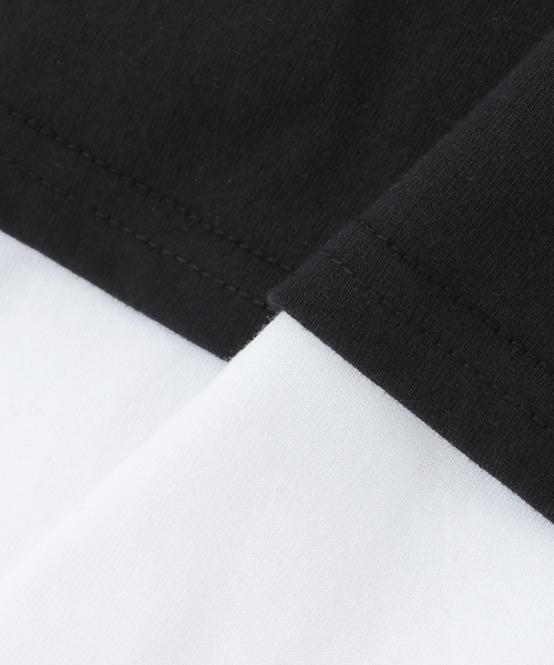 minimal(ミニマル)の「【綿100/防汚】レイヤード短丈長袖T(Tシャツ/カットソー・キッズ・ピンク/ブラック/ラベンダー・110cm/140cm/130cm/120cm/100cm)」の7枚目の写真