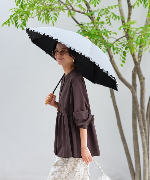 別注】＜Wpc.＞UVO フリル 2段折りたたみ日傘 / アンブレラ 晴雨兼用