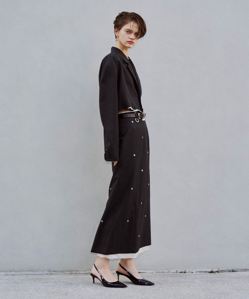 JOSE MOON（ジョゼムーン）の「CUTOFF OVER JACKET/カットオフオーバージャケット（テーラードジャケット・レディース・ブラック/グレー・38/36）」の19枚目の写真