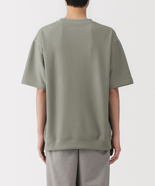 無印良品（ムジルシリョウヒン）の「紳士 ＵＶカット乾きやすいワッフルクルーネック半袖Ｔシャツ（Tシャツ/カットソー・メンズ・ダークネイビー/ブラウン系/ライトブルー/ブラック/グレー/オフホワイト・XL/L/M/S）」の16枚目の写真