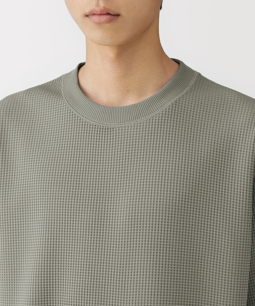 無印良品（ムジルシリョウヒン）の「紳士 ＵＶカット乾きやすいワッフルクルーネック半袖Ｔシャツ（Tシャツ/カットソー・メンズ・ダークネイビー/ブラウン系/ライトブルー/ブラック/グレー/オフホワイト・XL/L/M/S）」の17枚目の写真