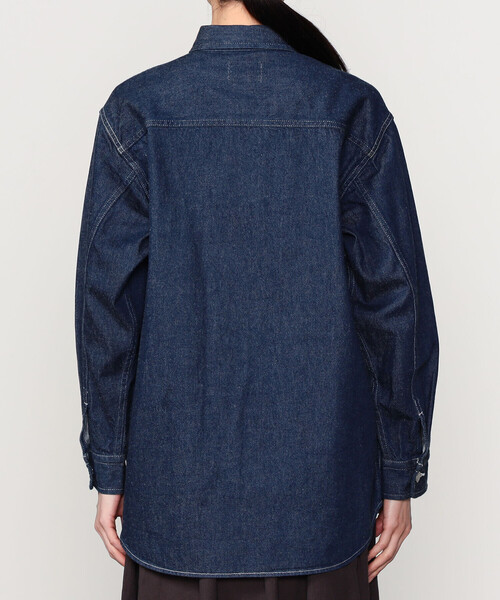 DANTON(ダントン)の「DANTON | 11ozデニム ロングシャツジャケット WOMEN(デニムジャケット・レディース・ダークインディゴブルー・36)」の5枚目の写真