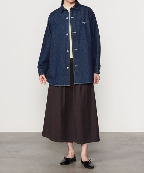 DANTON(ダントン)の「DANTON | 11ozデニム ロングシャツジャケット WOMEN(デニムジャケット・レディース・ダークインディゴブルー・36)」の2枚目の写真