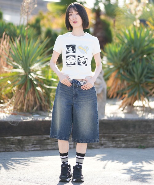 PUMA（プーマ）の「PUMA/プーマ  レディース パワーパフガールズ コラボ Tシャツ PPG SS TEE COMIC W 637468（Tシャツ/カットソー・レディース・ブラック/グレー・L/M）」の7枚目の写真