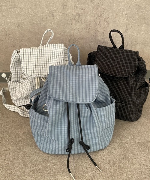 SHEPP(シープ)の「【A4サイズ対応】ドローストリング 巾着リュックサック / バックパック(バックパック/リュック・レディース・ブルー/ブラック/ホワイト・F)」の13枚目の写真