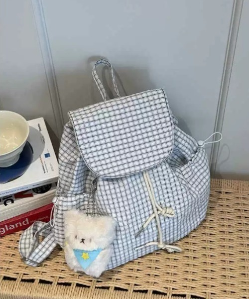 SHEPP(シープ)の「【A4サイズ対応】ドローストリング 巾着リュックサック / バックパック(バックパック/リュック・レディース・ブルー/ブラック/ホワイト・F)」の9枚目の写真