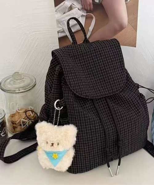 SHEPP(シープ)の「【A4サイズ対応】ドローストリング 巾着リュックサック / バックパック(バックパック/リュック・レディース・ブルー/ブラック/ホワイト・F)」の7枚目の写真
