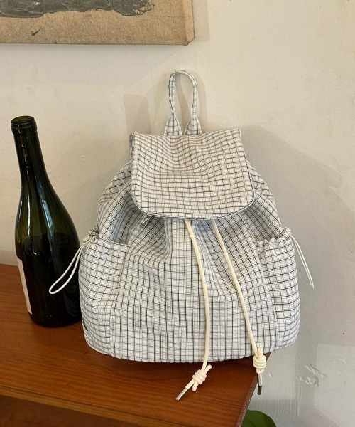 SHEPP(シープ)の「【A4サイズ対応】ドローストリング 巾着リュックサック / バックパック(バックパック/リュック・レディース・ブルー/ブラック/ホワイト・F)」の11枚目の写真