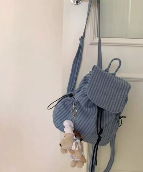 SHEPP(シープ)の「【A4サイズ対応】ドローストリング 巾着リュックサック / バックパック(バックパック/リュック・レディース・ブルー/ブラック/ホワイト・F)」の6枚目の写真